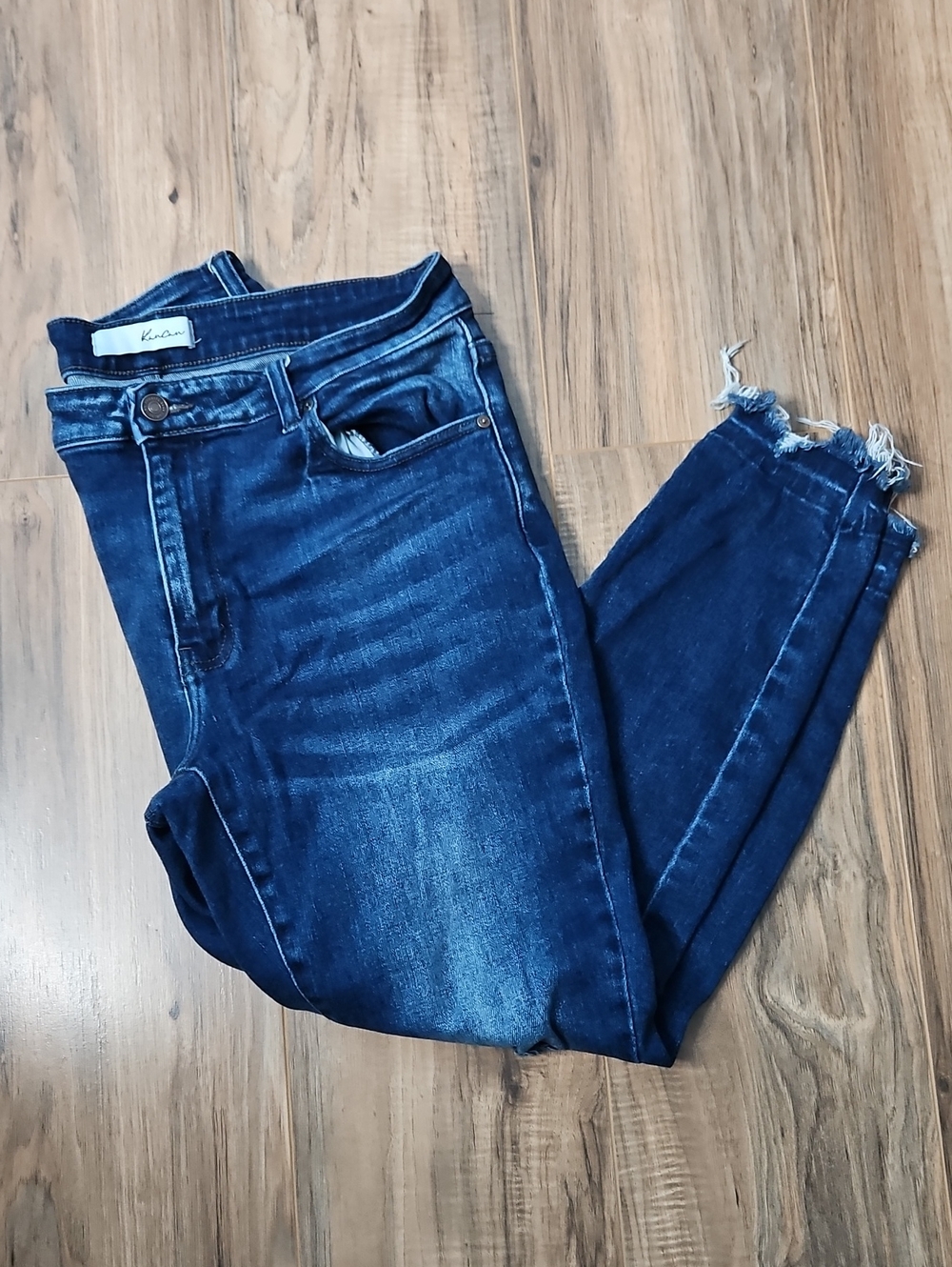 KanCan Dark Blue Distressed Ankle  Jeans XL